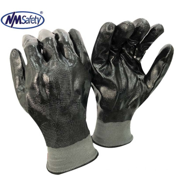 NMSAFETY 13 gauge nylon liner full coated with  nitrile palm work gloves